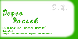 dezso mocsek business card